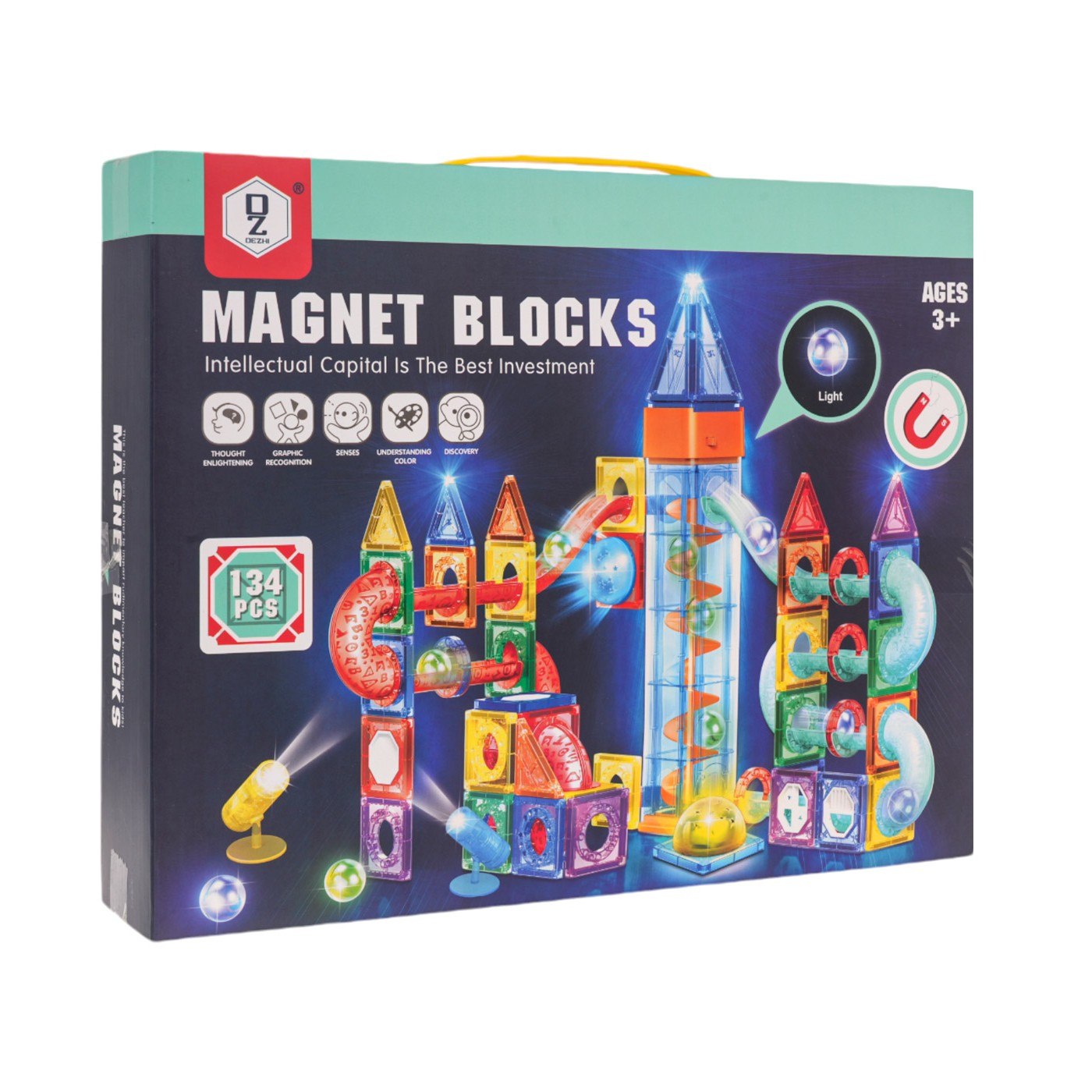 Magnetické kostky s podsvícením 134 ks.