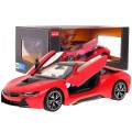 BMW i8 červený RASTAR model 1:14 Dálkové ovládání auta + 2,4 GHz dálkové ovládání