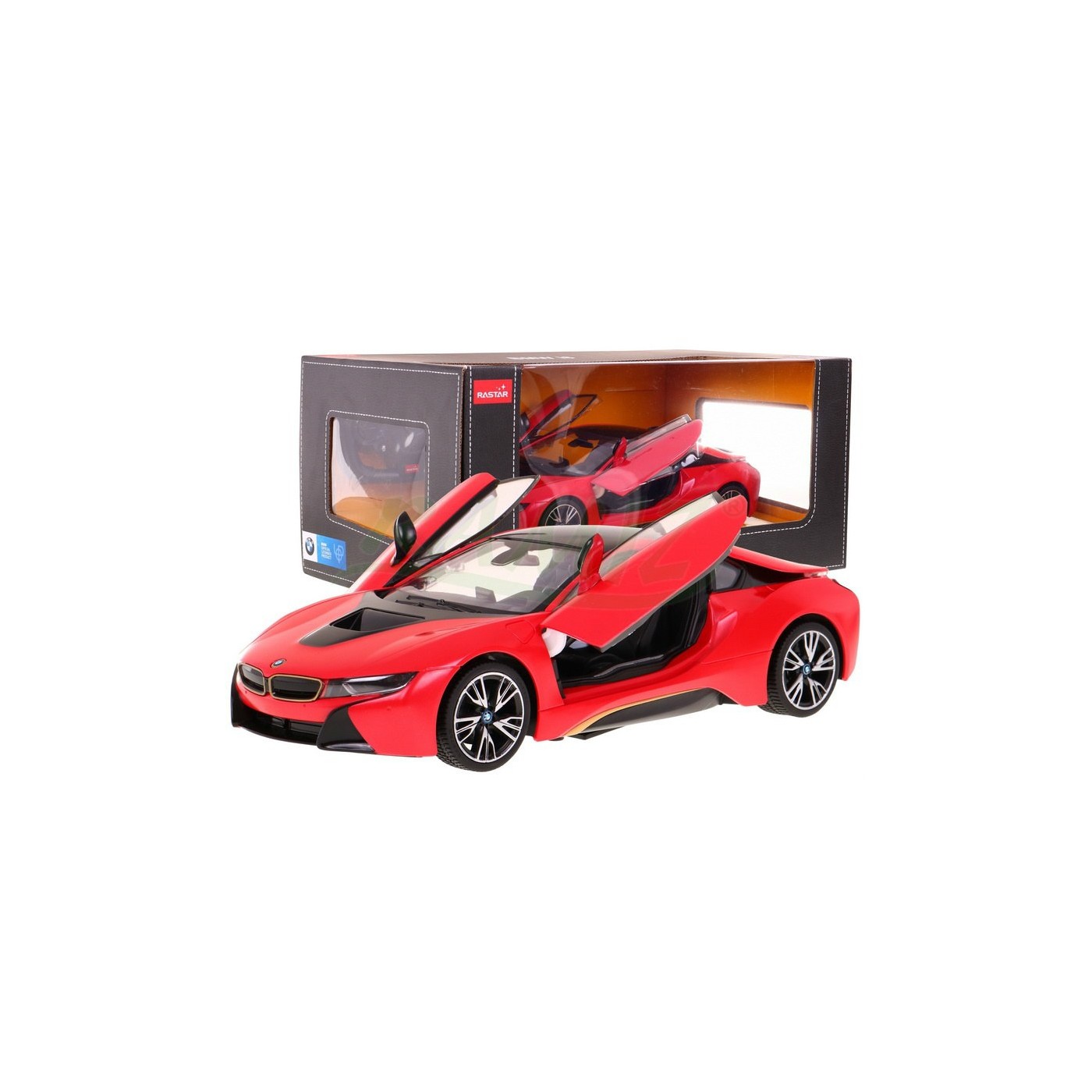 BMW i8 červený RASTAR model 1:14 Dálkové ovládání auta + 2,4 GHz dálkové ovládání