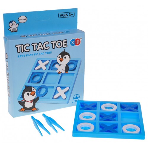 Logická hra s tučňákem tic-tac-toe MINI