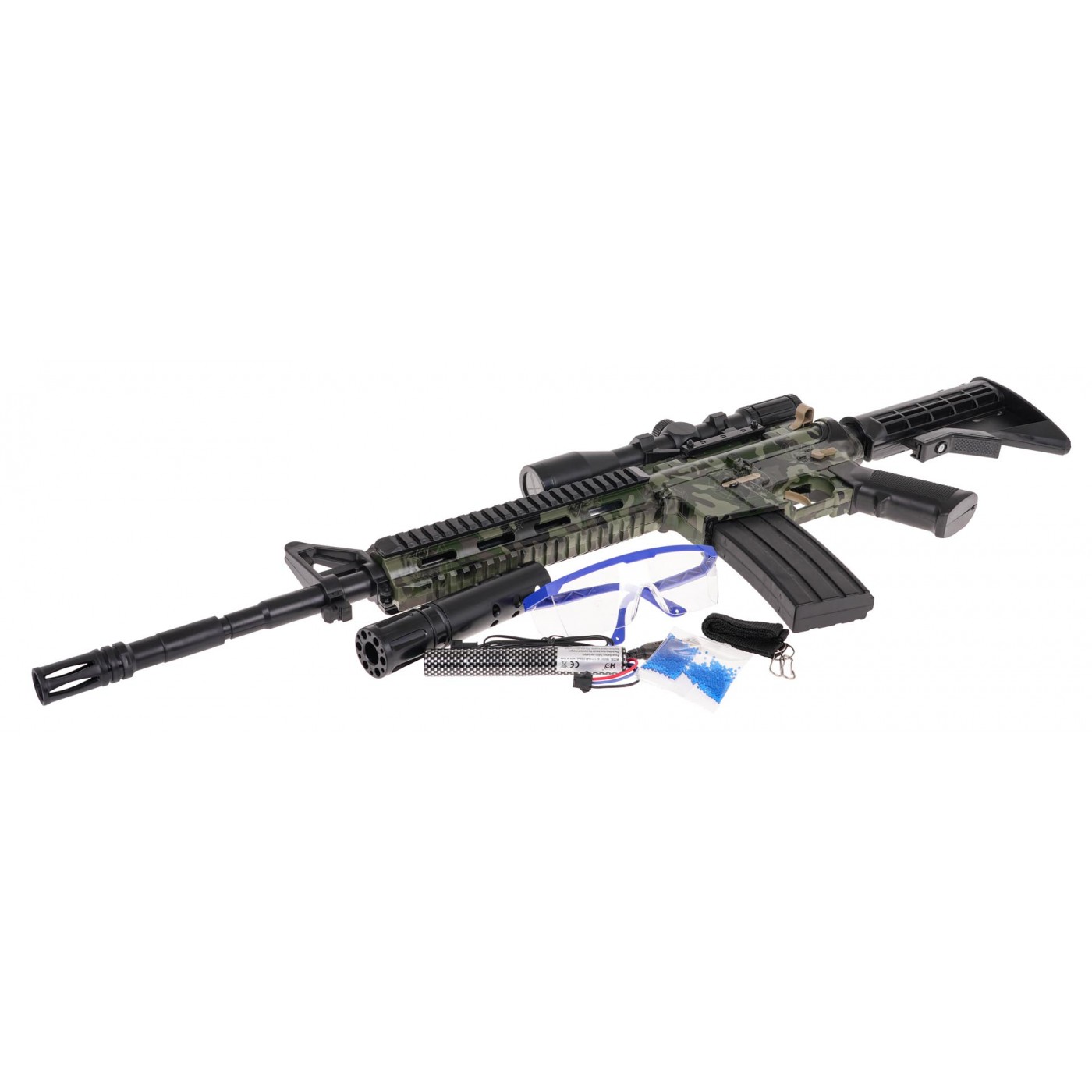 M4 puška pro gelové BBs + příslušenství