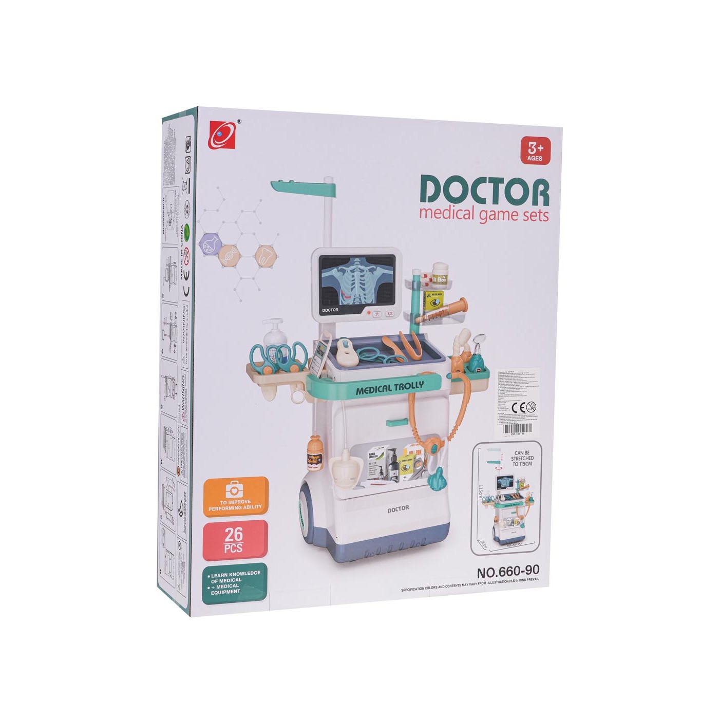 Lékařský set s EKG + příslušenství modrá