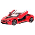 BMW i8 červený RASTAR model 1:14 Dálkové ovládání auta + 2,4 GHz dálkové ovládání