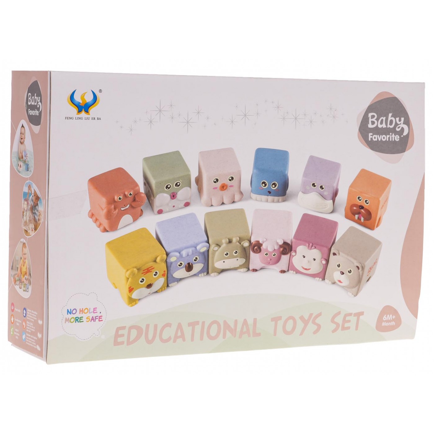 Sada Animal Sensory Cubes 12 ks.