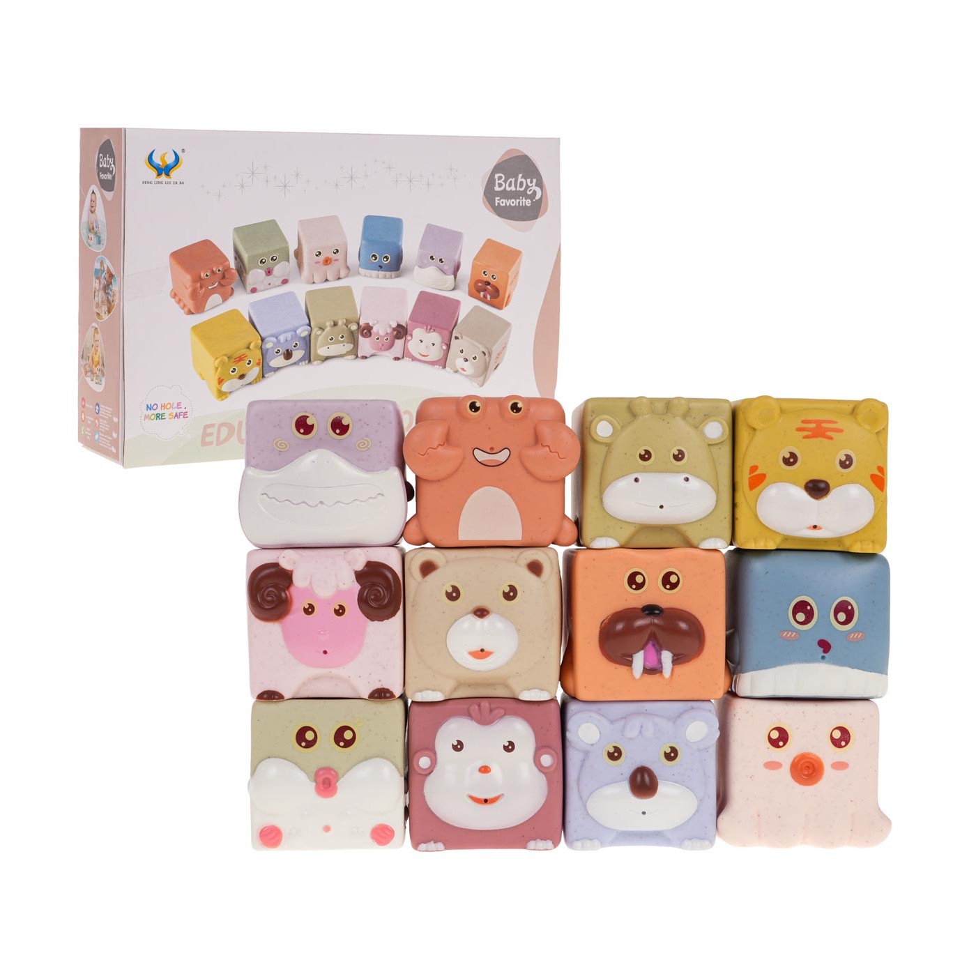 Sada Animal Sensory Cubes 12 ks.