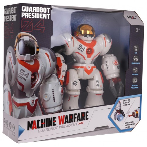 Multifunkční oranžový a bílý R/C robot
