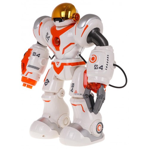 Multifunkční oranžový a bílý R/C robot