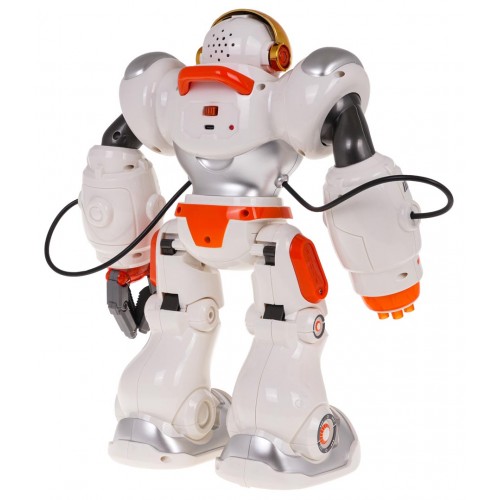 Multifunkční oranžový a bílý R/C robot