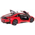 BMW i8 červený RASTAR model 1:14 Dálkové ovládání auta + 2,4 GHz dálkové ovládání
