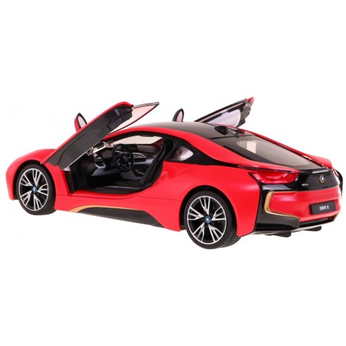 BMW i8 červený RASTAR model 1:14 Dálkové ovládání auta + 2,4 GHz dálkové ovládání