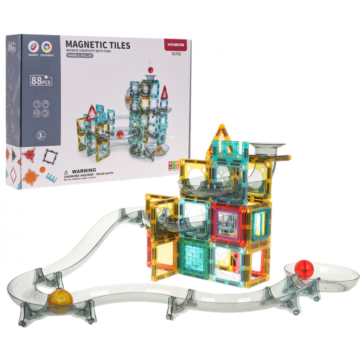Magnetické bloky Ball Track 88 ks.