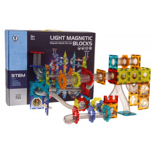 Magnetické stavební bloky Sada světelných koulí 228 ks.