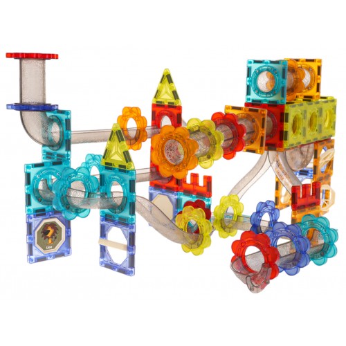 Magnetické stavební bloky Sada světelných koulí 228 ks.