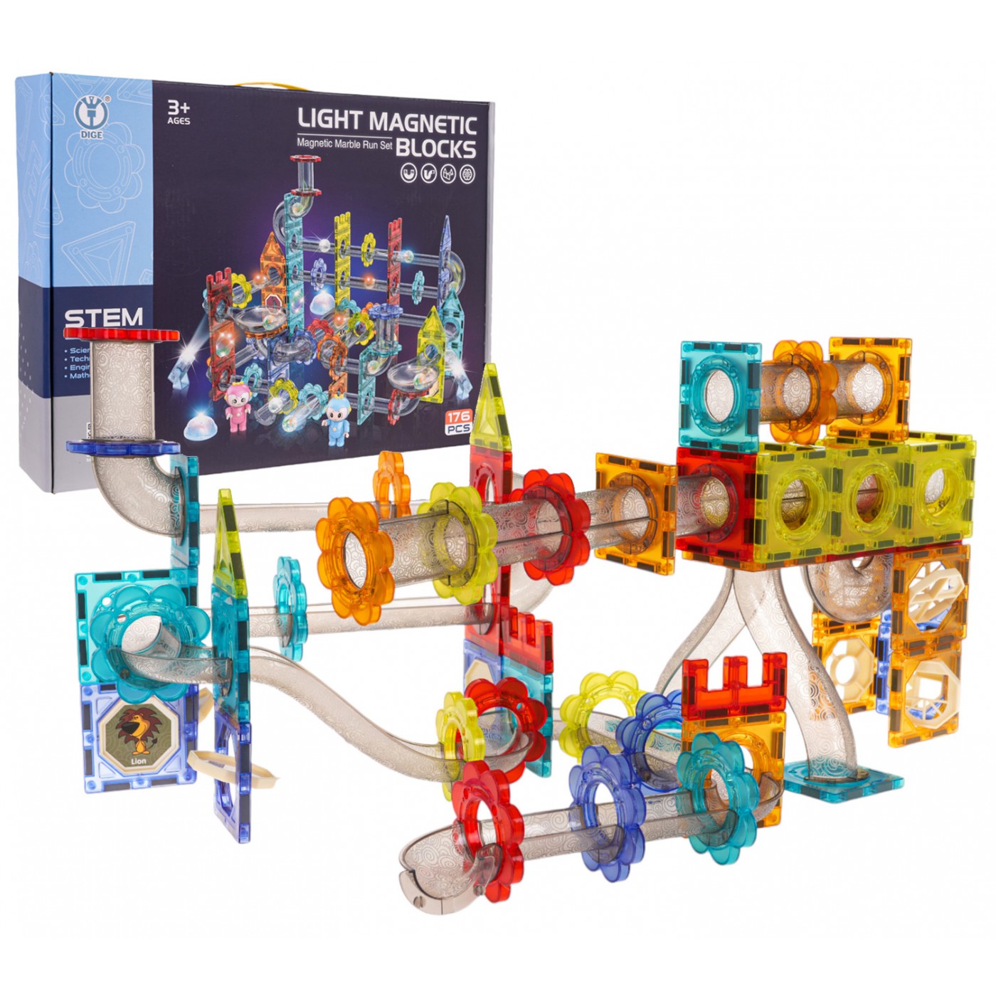 Sada magnetických stavebních bloků Luminous Ball 176 pcs.