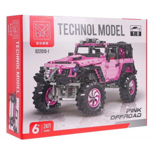 Stavebnice Terénní Auto Růžové 2471 dílků.