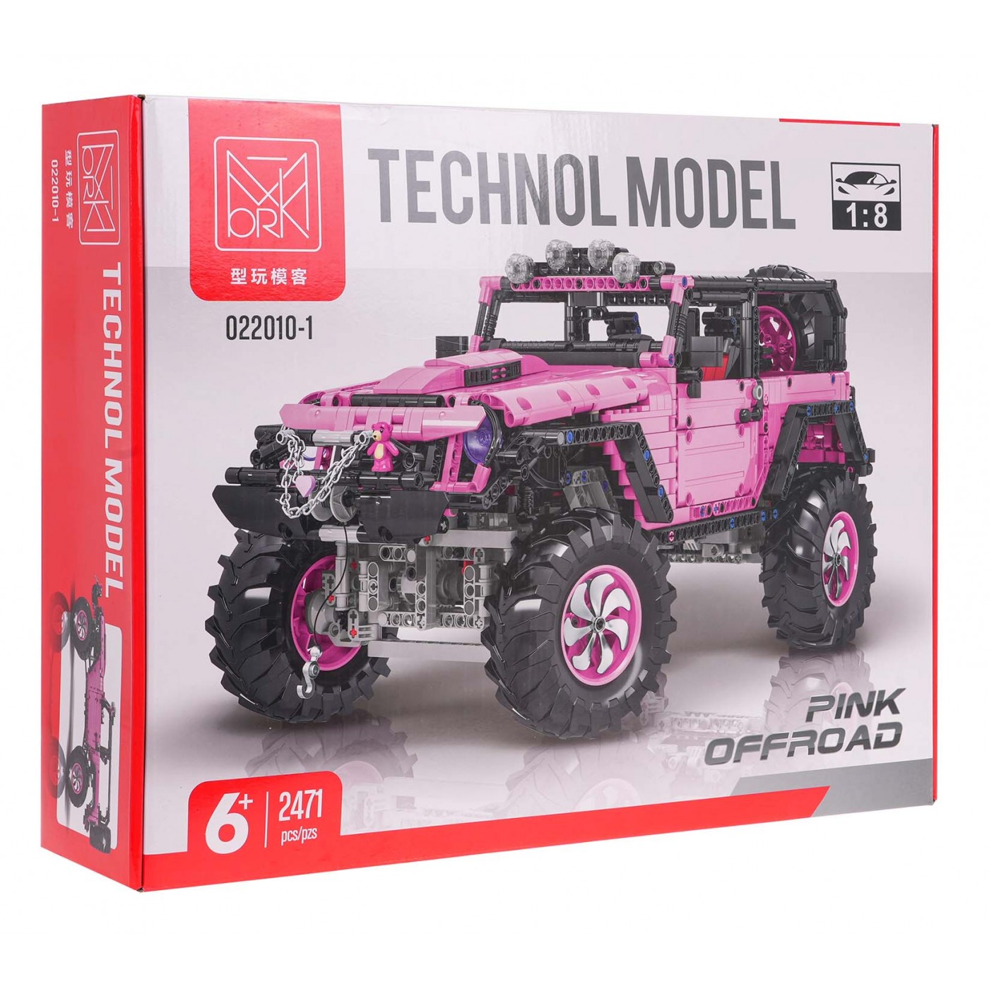 Stavebnice Terénní Auto Růžové 2471 dílků.