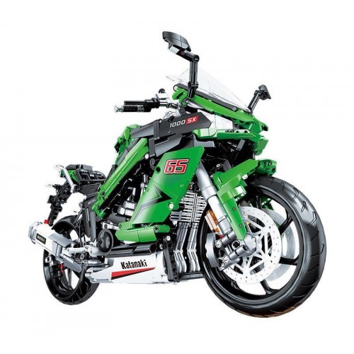Sada stavebních kostek pro zelené sportovní motocykly 2304 ks.