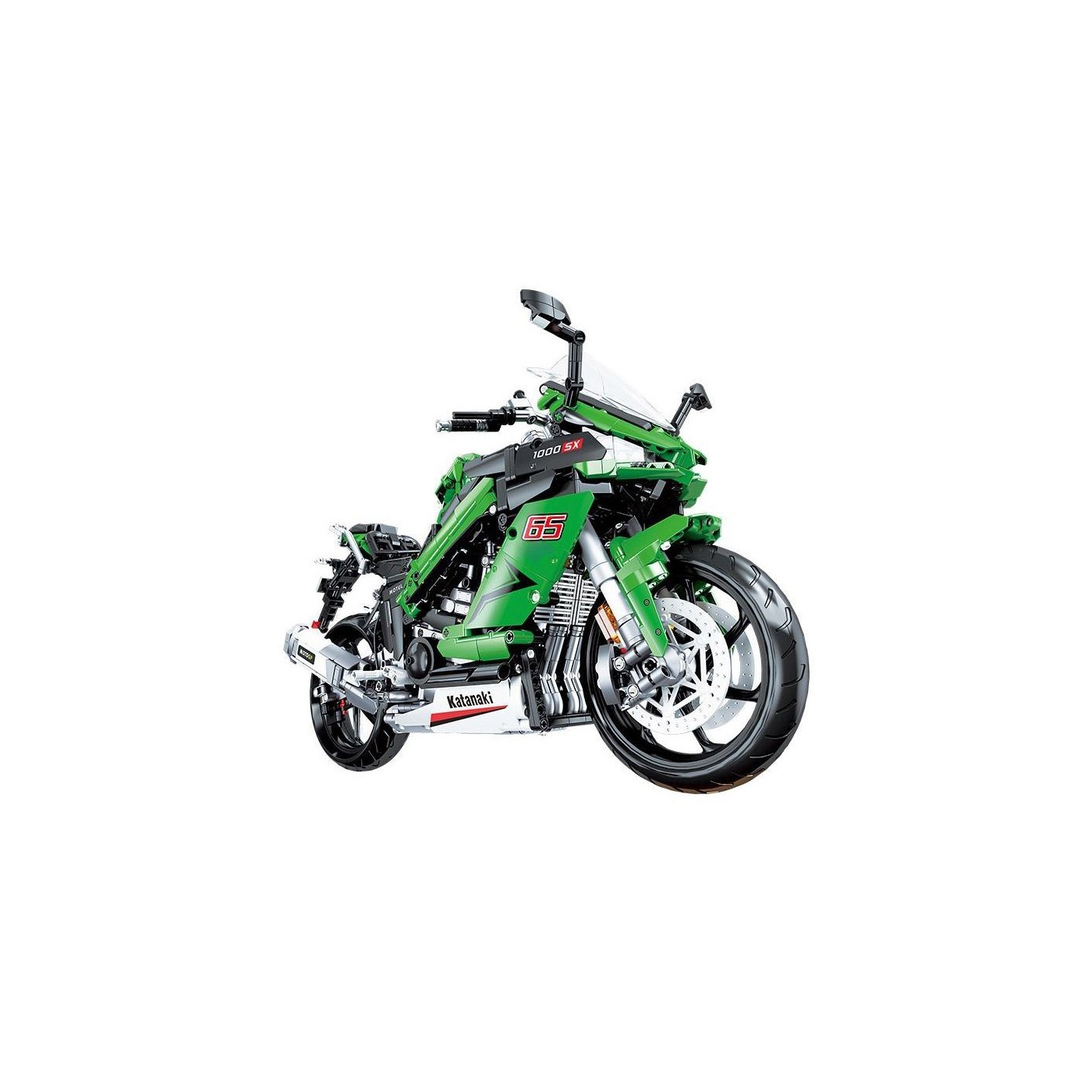 Sada stavebních kostek pro zelené sportovní motocykly 2304 ks.