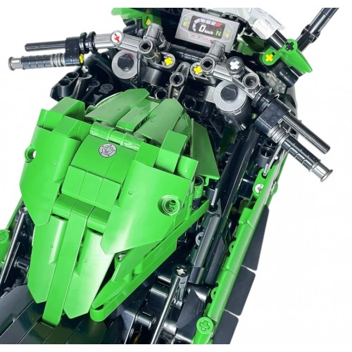 Sada stavebních kostek pro zelené sportovní motocykly 2304 ks.