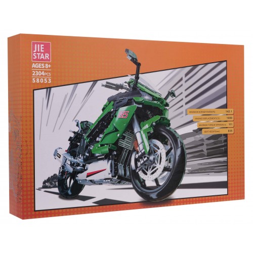 Sada stavebních kostek pro zelené sportovní motocykly 2304 ks.