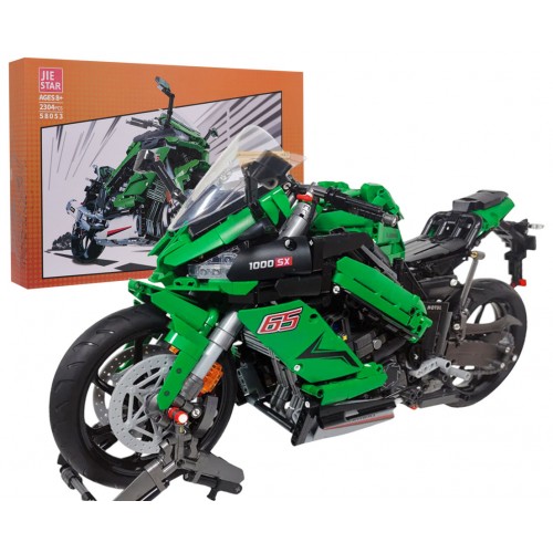 Sada stavebních kostek pro zelené sportovní motocykly 2304 ks.