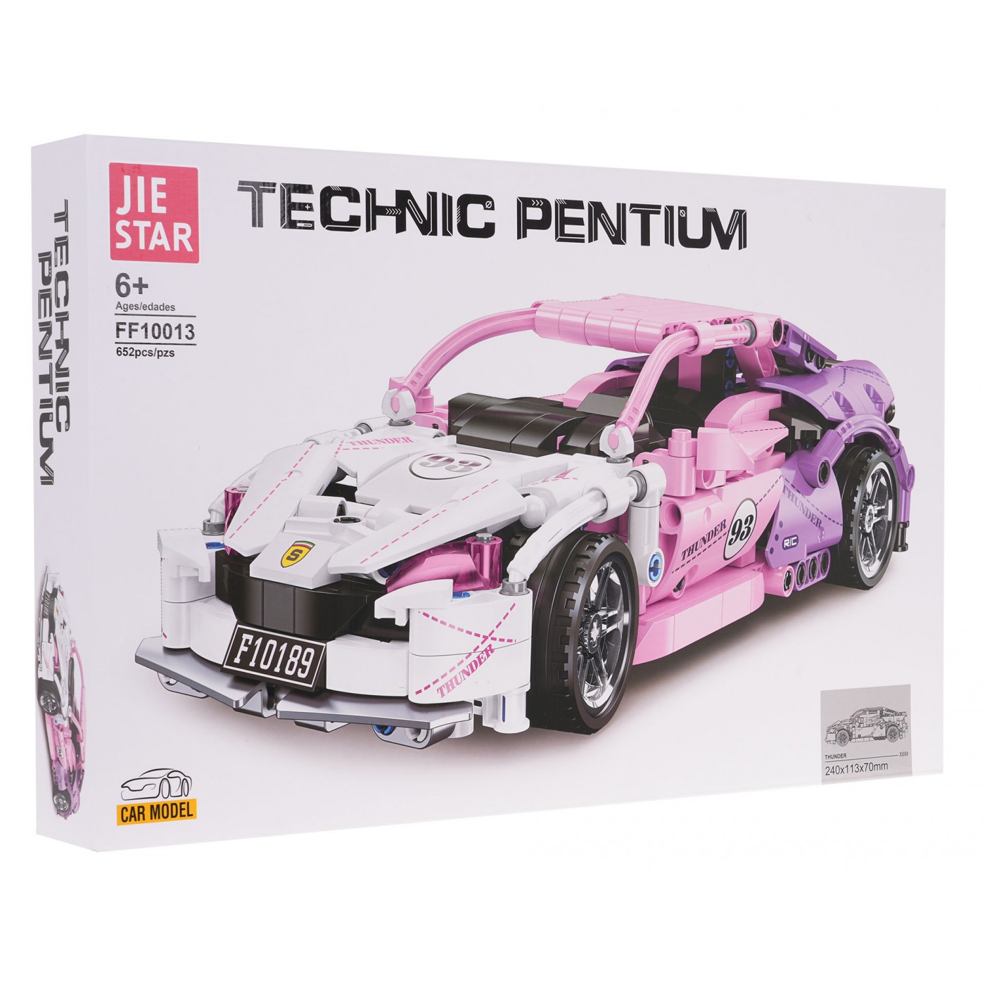 Sada Pink Sports Car Blocks 652 ks.