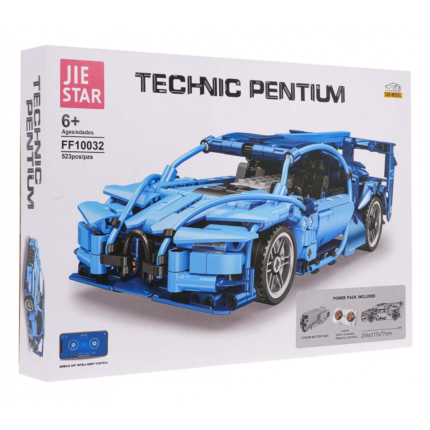Sada autobloků 523 kusů. Modrý