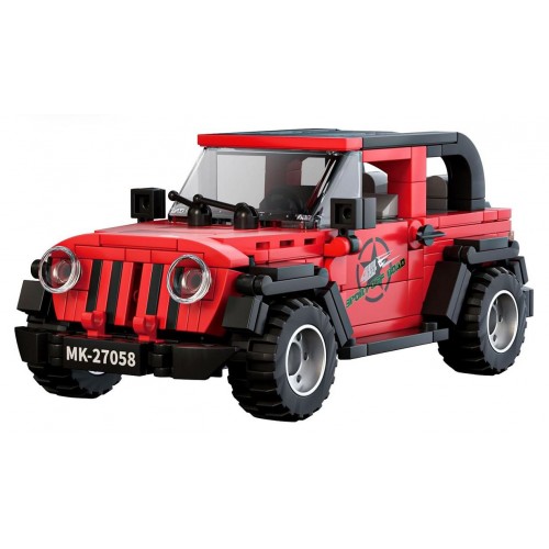 Sada autobloků 414 kusů. Červený