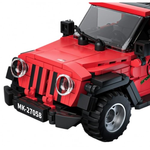 Sada autobloků 414 kusů. Červený