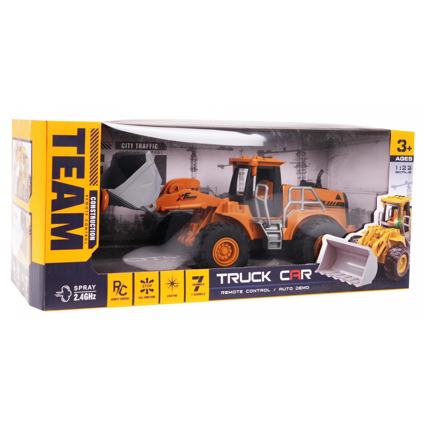 Buldozer se světly a kouřovým R/C