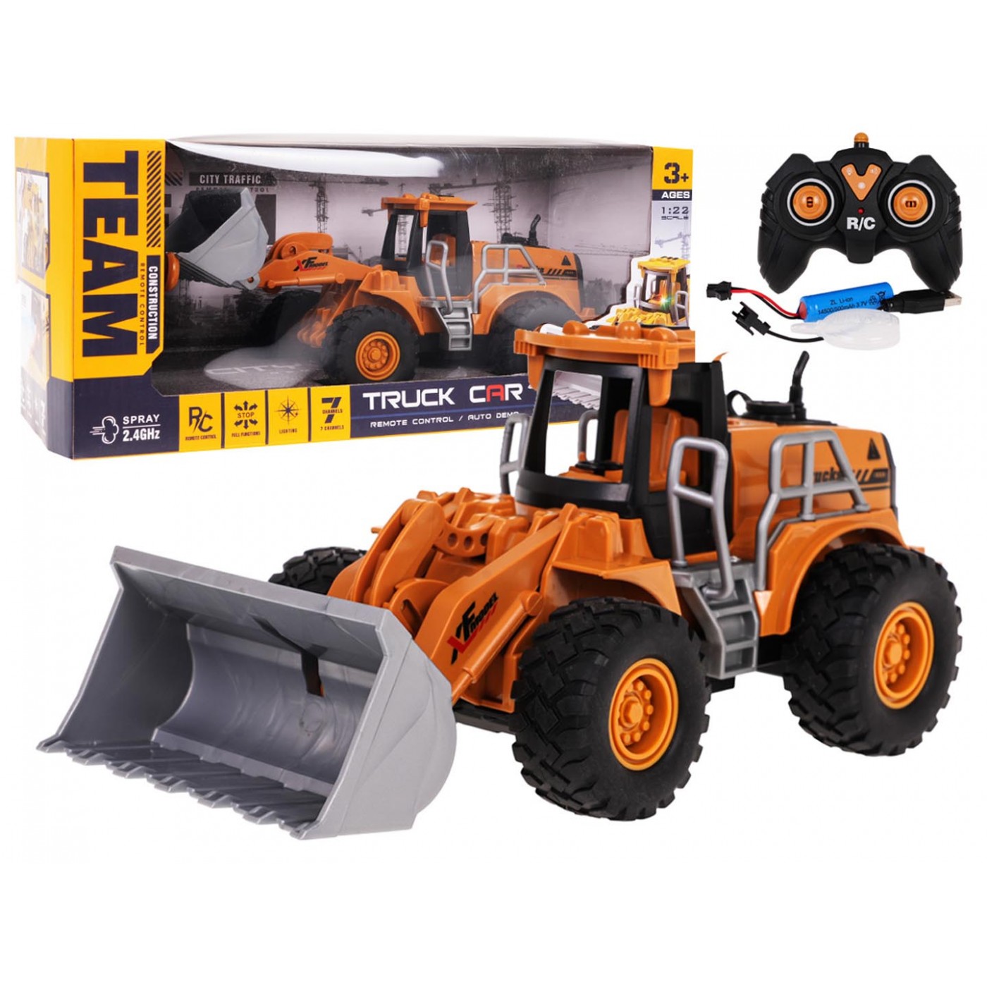 Buldozer se světly a kouřovým R/C