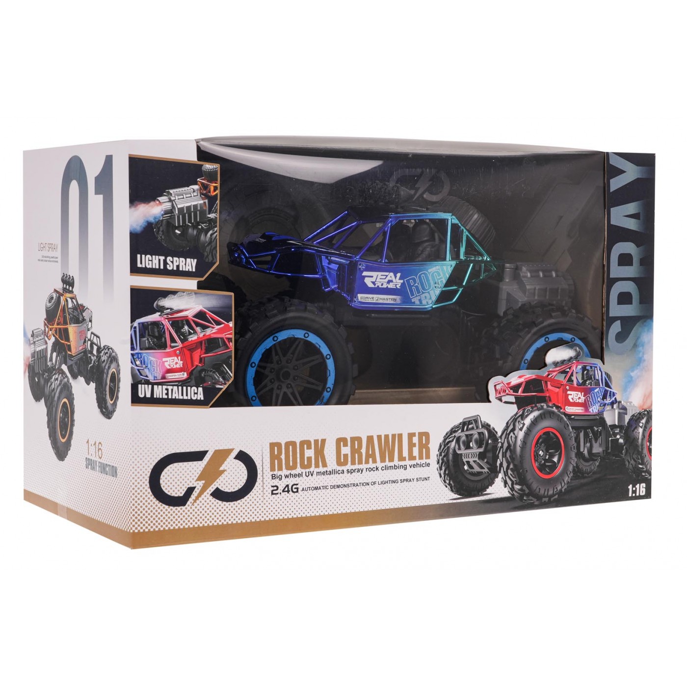 REAL ROCK Crawler s kouřovou funkcí R/C Blue