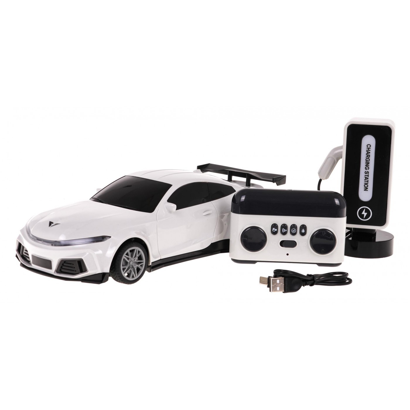 R/C auto + nabíjecí stanice bílá