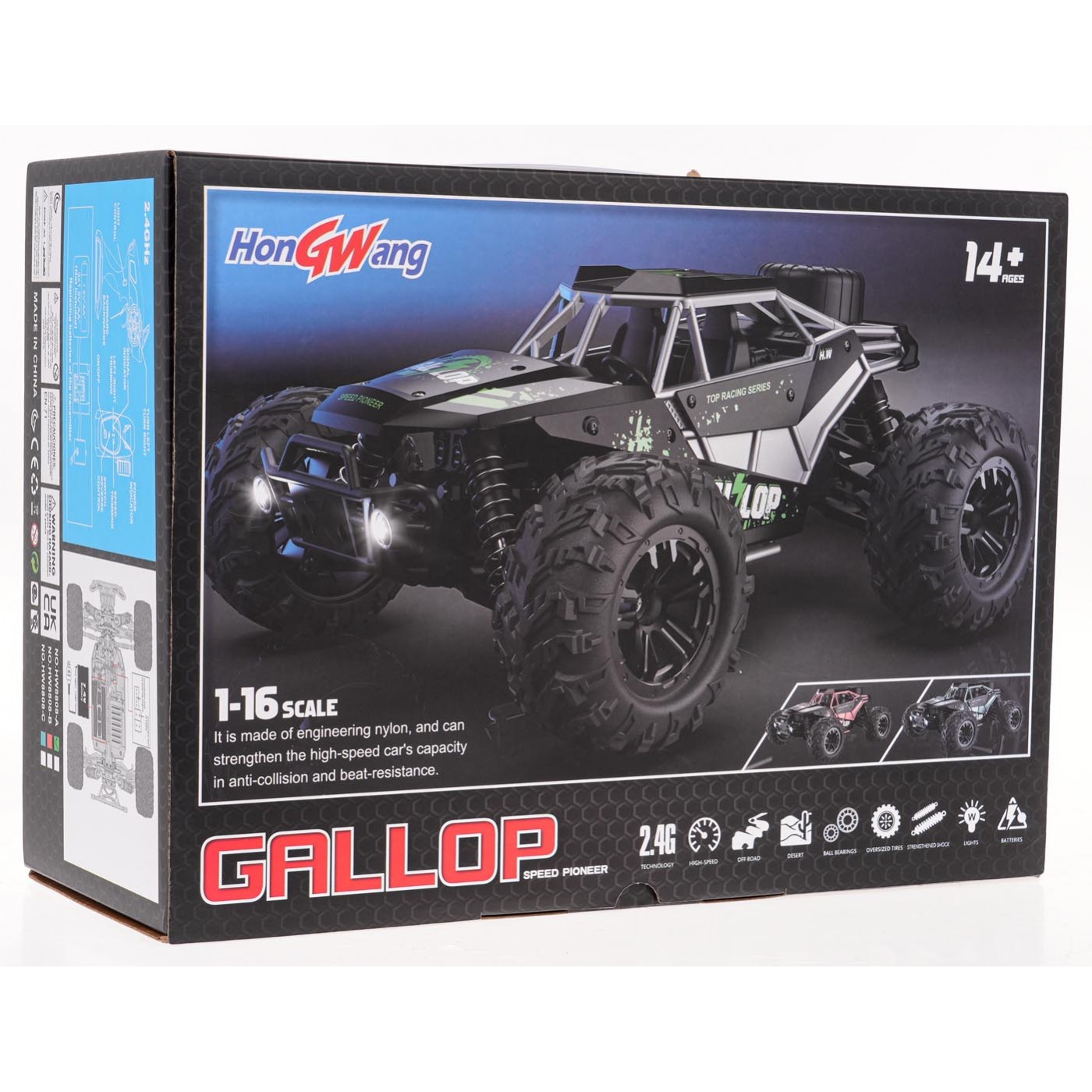 Pásový pás GALOP 1:16 R/C Zelený
