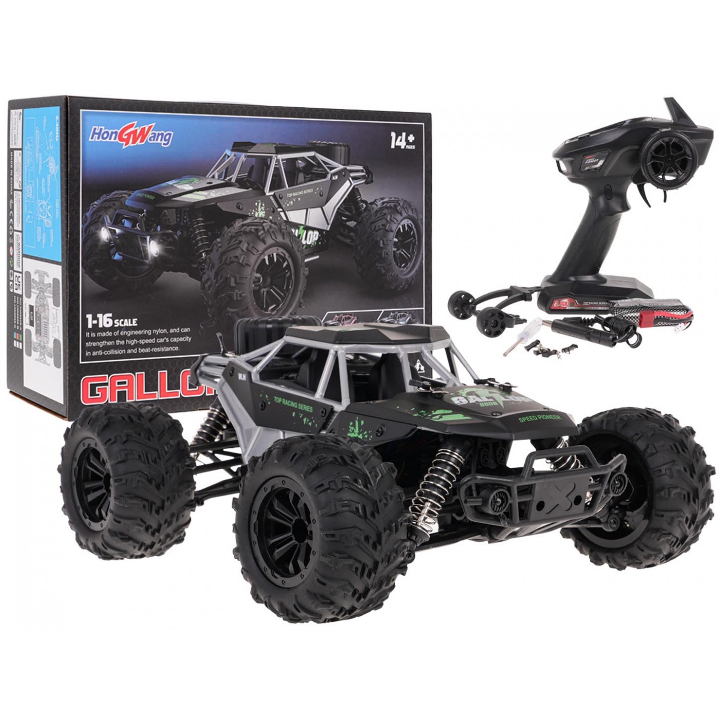 Pásový pás GALOP 1:16 R/C Zelený
