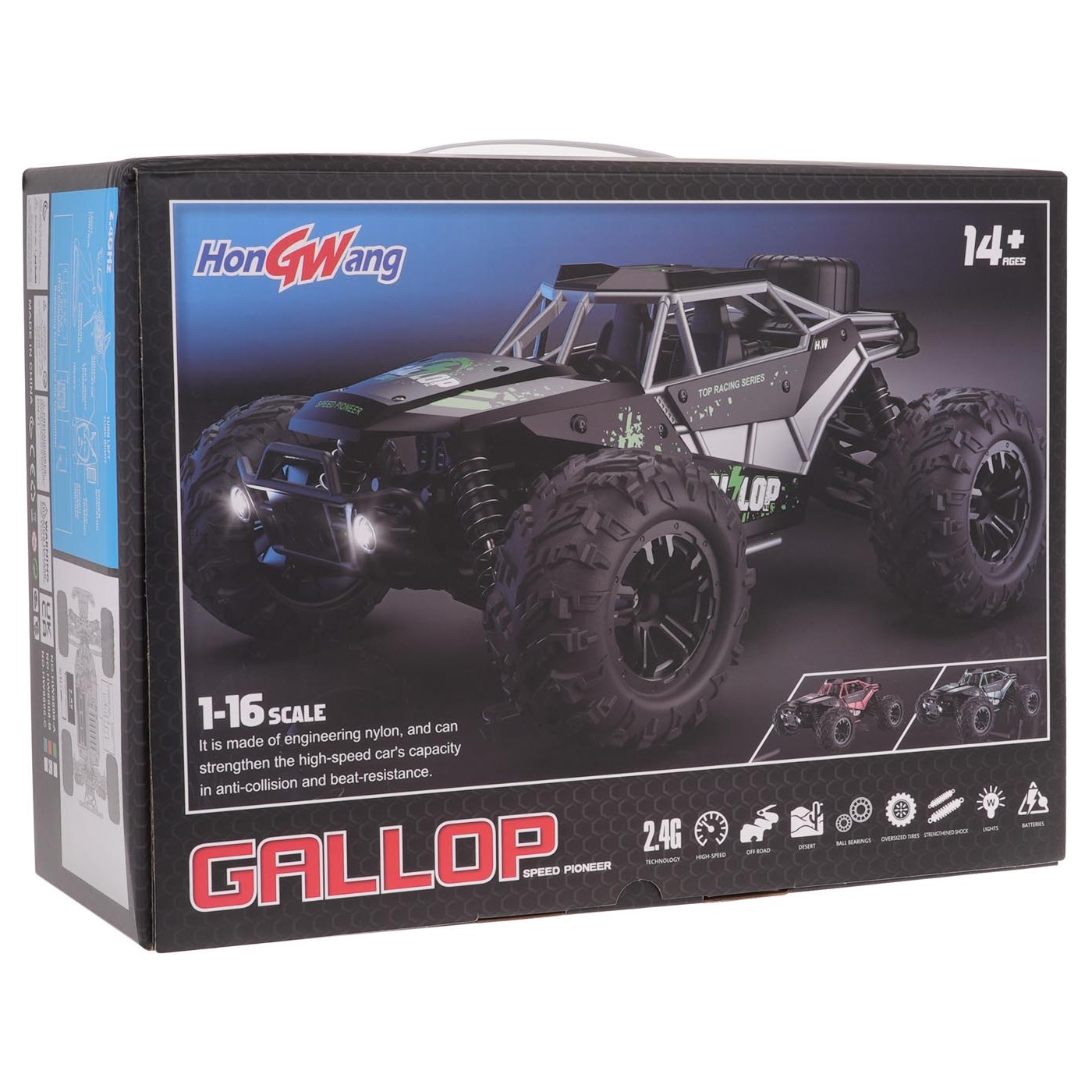 Pásový pás GALOP 1:16 R/C červený