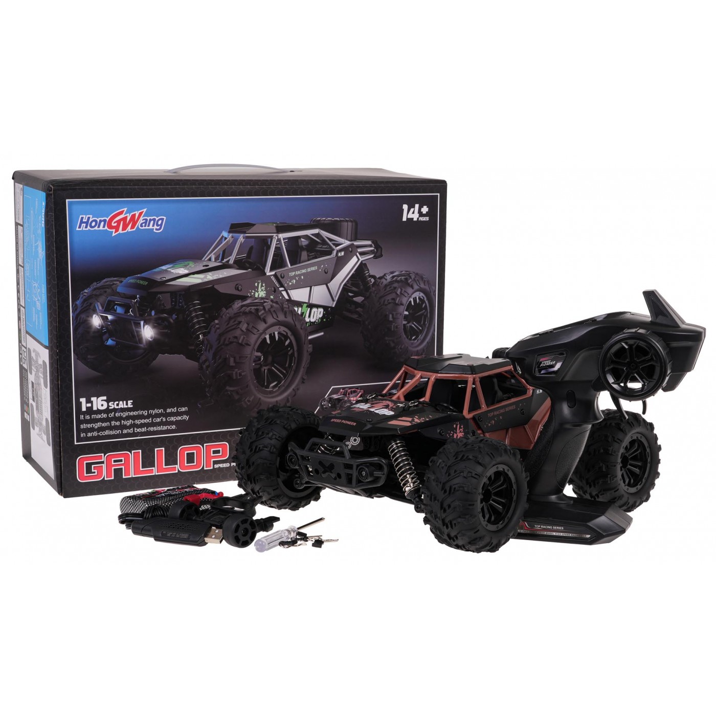 Pásový pás GALOP 1:16 R/C červený