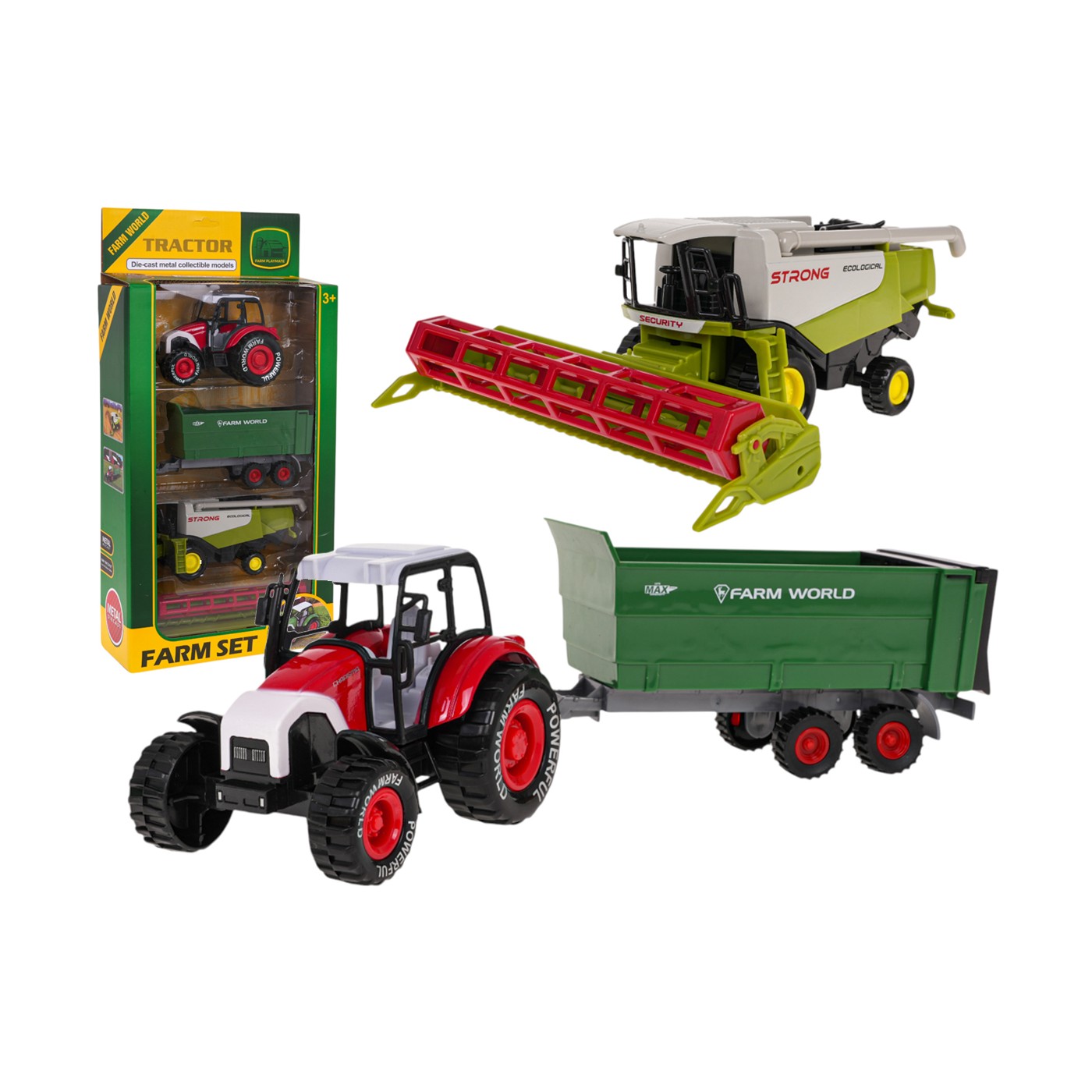 Sada zemědělských vozidel traktor + kombajn