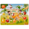 Dřevěné puzzle sada ovoce zelenina