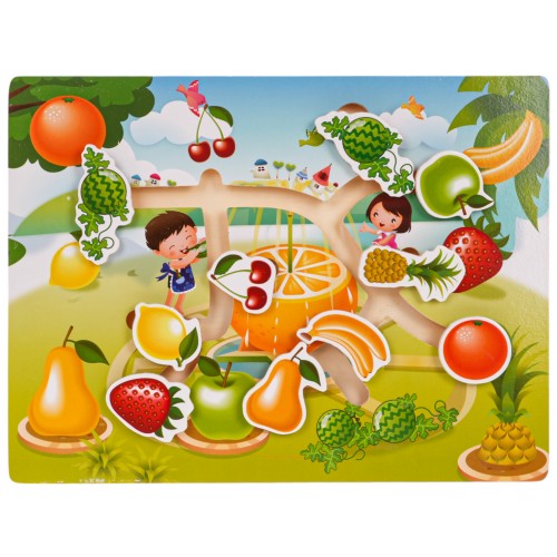 Dřevěné puzzle sada ovoce zelenina