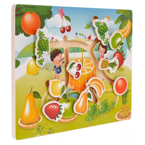 Dřevěné puzzle sada ovoce zelenina