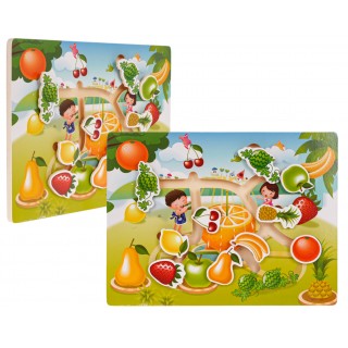 Dřevěné puzzle sada ovoce zelenina