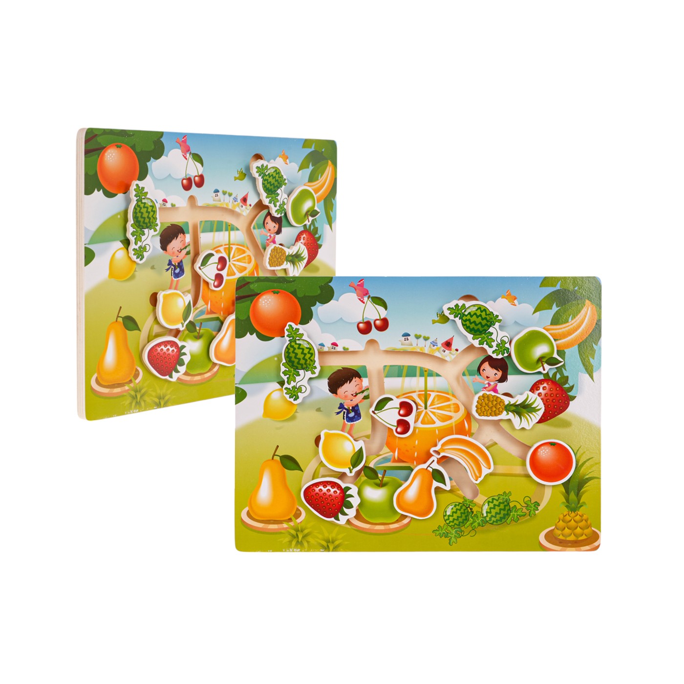 Dřevěné puzzle sada ovoce zelenina