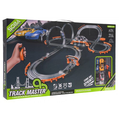 TRACK MASTER Závodní dráha s osvětlením + příslušenství