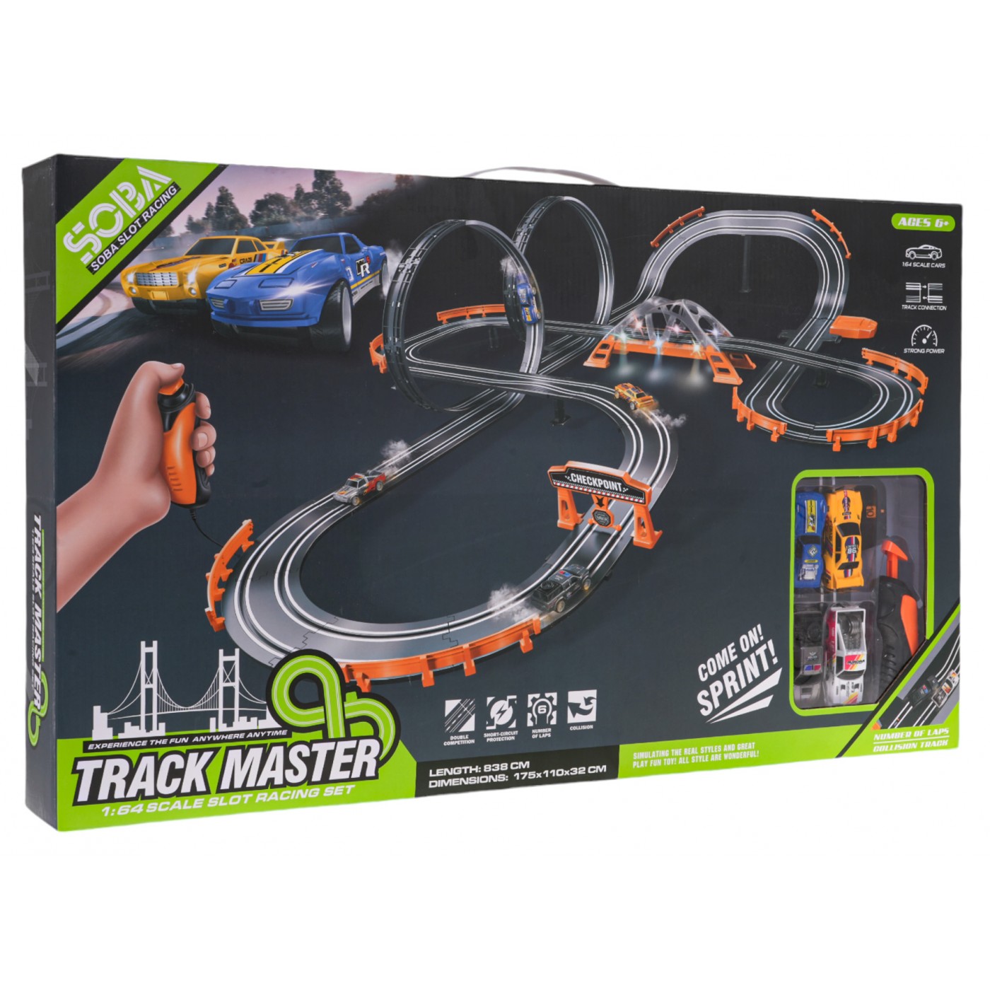 TRACK MASTER Závodní dráha s osvětlením + příslušenství