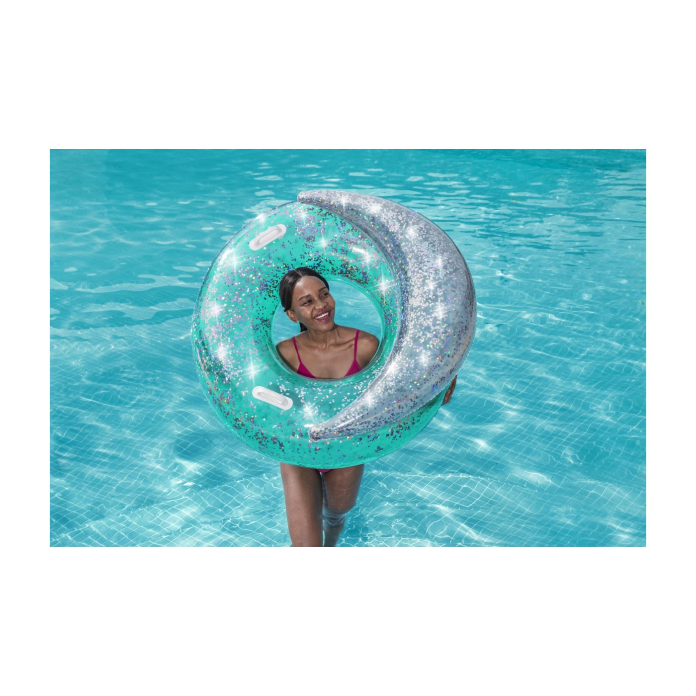 Hvězdný kruh na plavání se třpytkami BESTWAY 117cm Vinyl + 2 madla