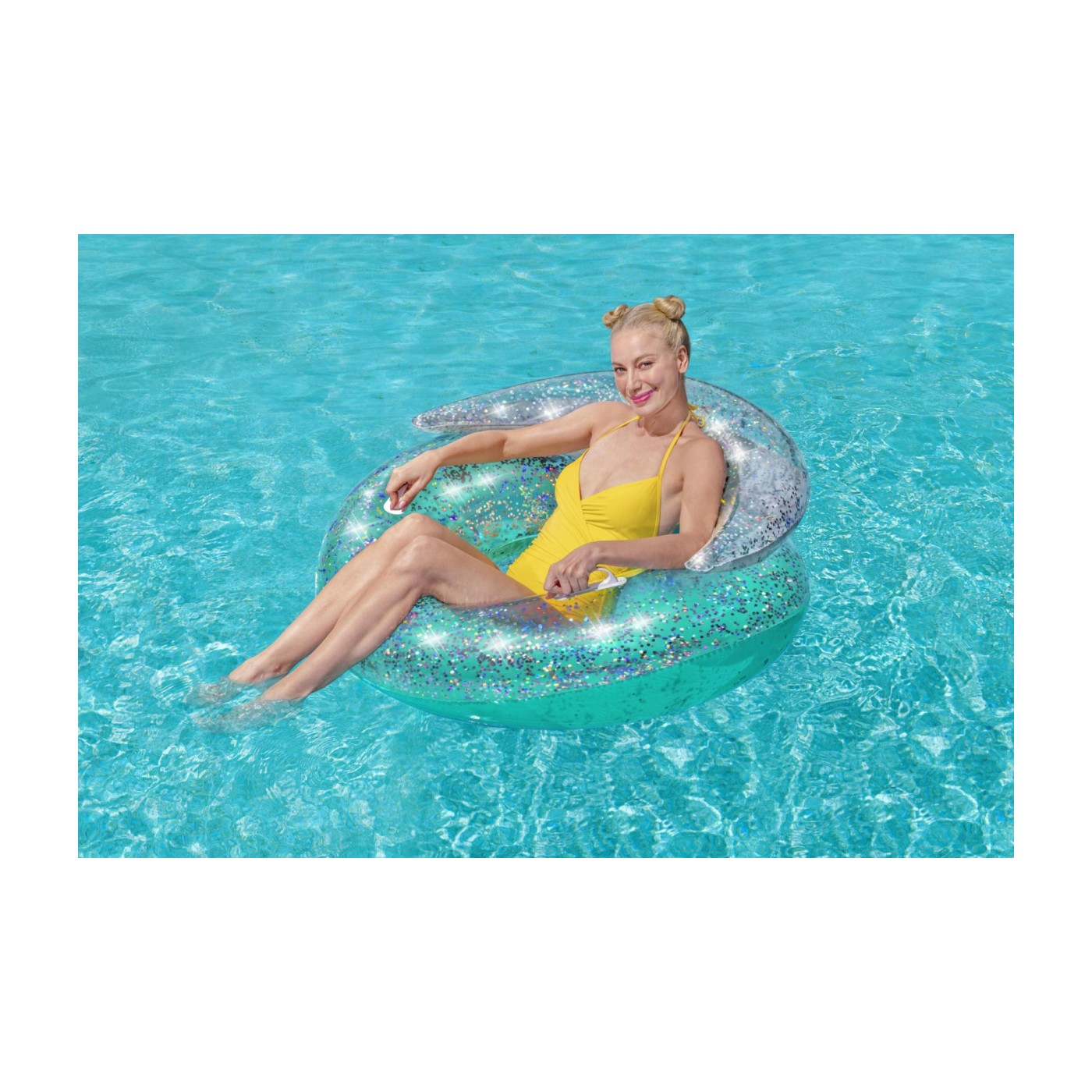 Hvězdný kruh na plavání se třpytkami BESTWAY 117cm Vinyl + 2 madla