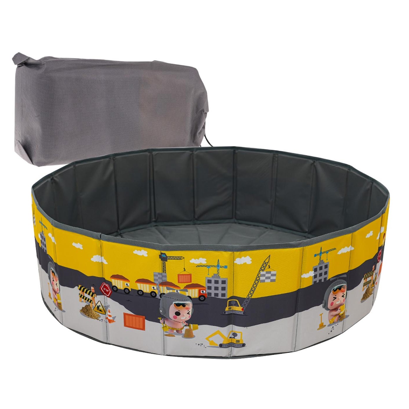 Měkký suchý bazén/pískoviště pro děti na staveništi