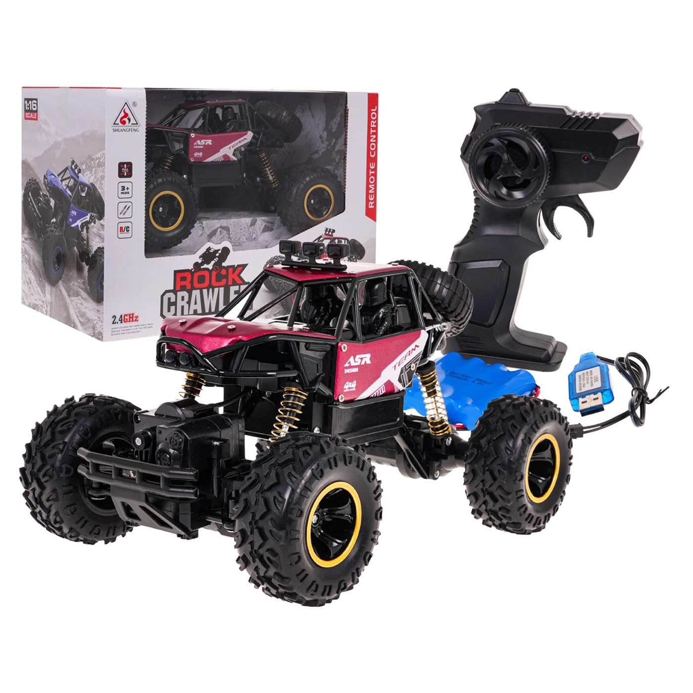 Pásový pás MONSTER ROCK R/C 1:16 Red