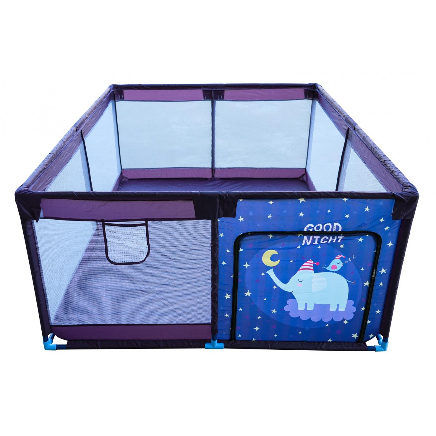 Soft Rectangle Baby Ohrádka Noční slon